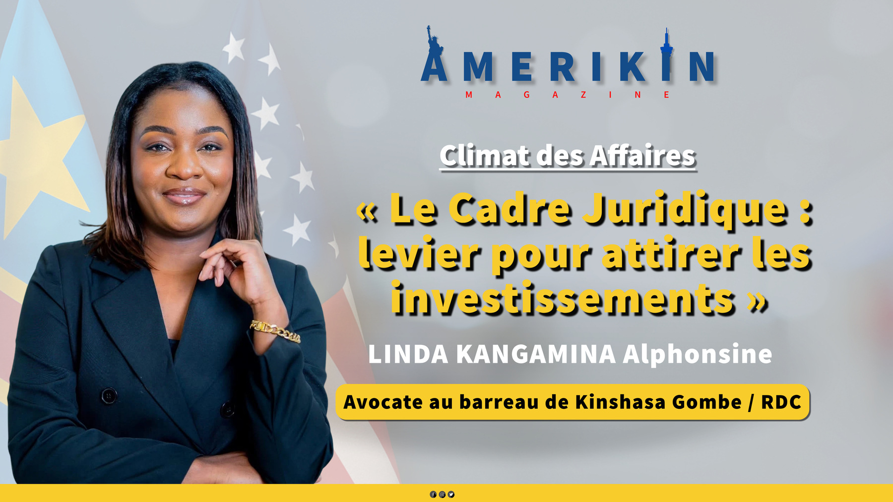 Symbolique du droit et des affaires en RDC : balance de la justice, pièce d'un puzzle économique, silhouette de la carte de la RDC